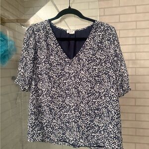 Navy Blue Floral Top by JCrew